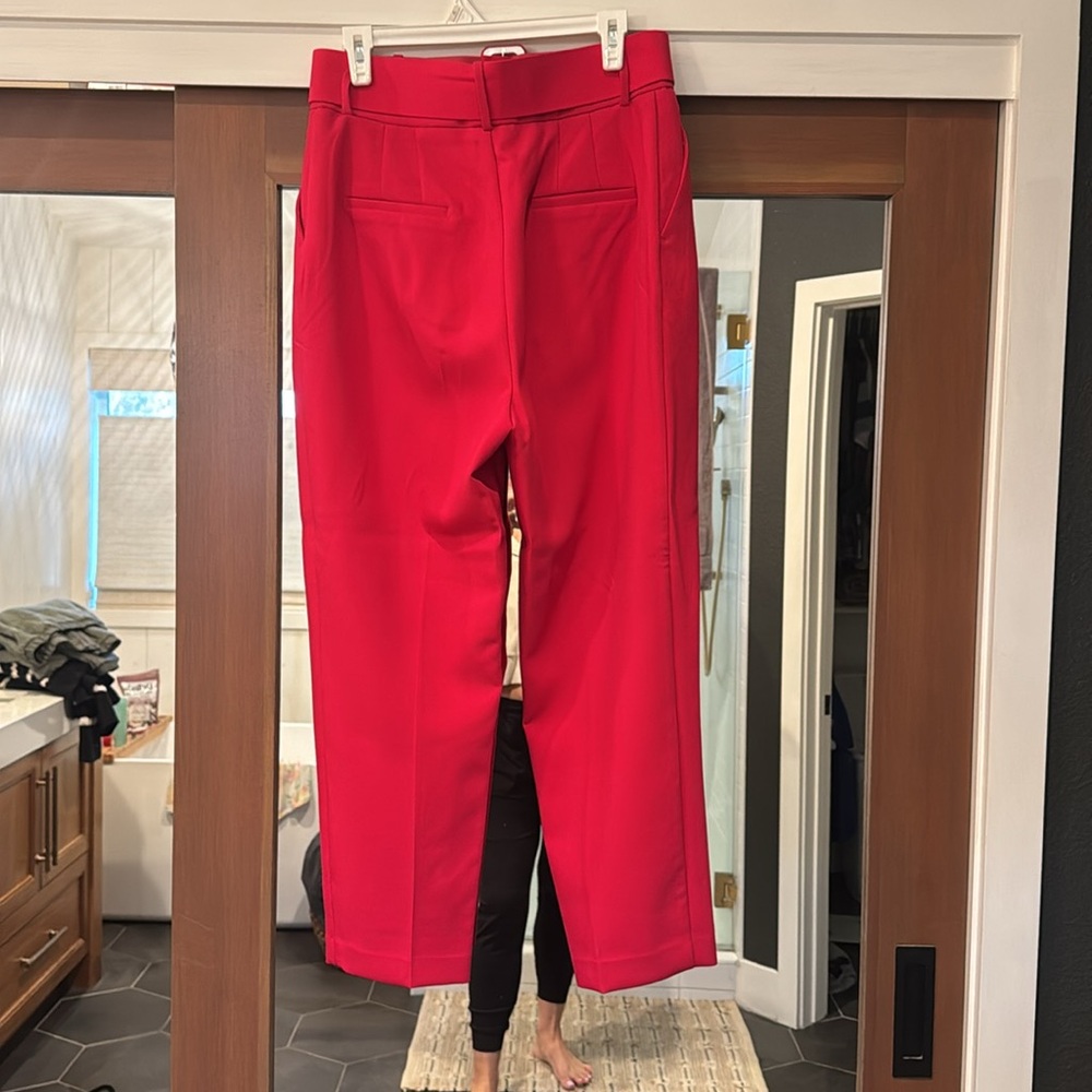 Zara Vibrant Red Belted Trousers with Matching Blazer - Picture 6 of 7